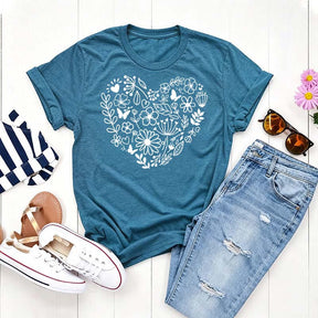 Cute Wildflowers Heart Plant Mama T-Shirt