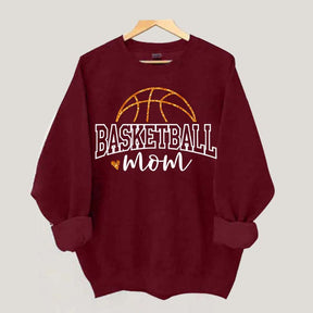 Glitter Basketball Mom Printed Sweatshirt