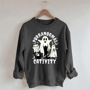 Purranormal Cativity Spooky Ghost Cat Sweatshirt