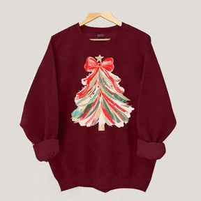 Red Bow Christmas Tree Sweatshirt