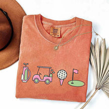 Pink Golf Cart Flag Lover T-Shirt
