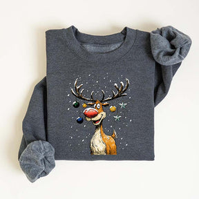 Christmas Reindeer Festive Holiday Funny Deer Sweatshirt