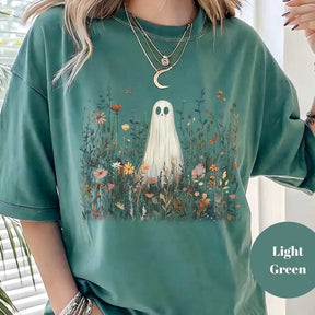 Cute Ghost in Wildflowers T-Shirt