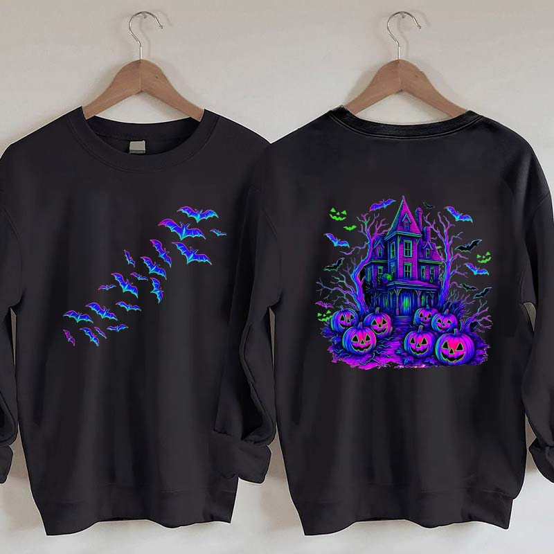 Halloween Haunted House Bats Sweatshirt