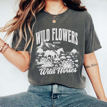 Women Vintage Wild Flowers T-Shirt