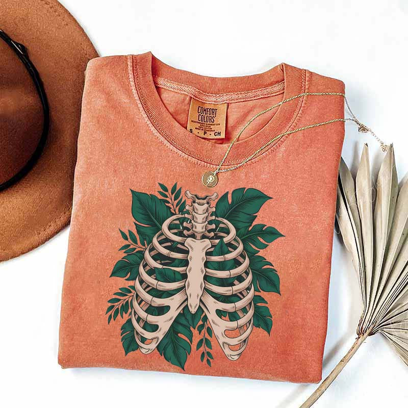 Skeleton Green Plant T-Shirt