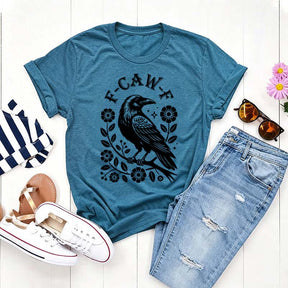 Black Gothic Crow Trendy Bird T-Shirt