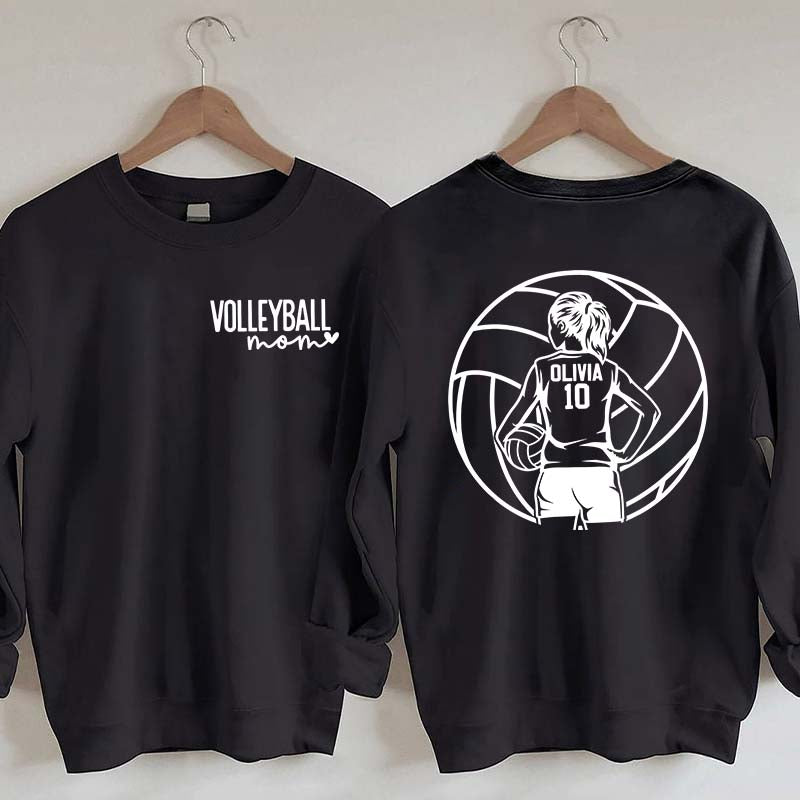 Personalized Volleyball Mom Name & Number Sweatshirt