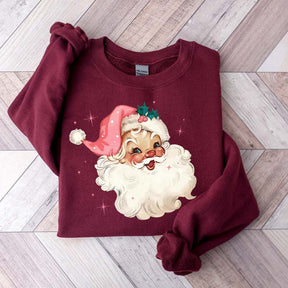 Pink Santa Retro Christmas Sweatshirt