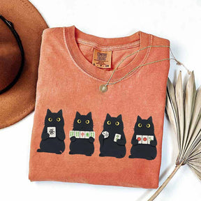 Mahjong Black Cat Game Night T-Shirt