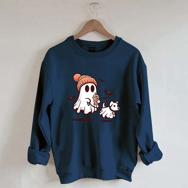 Ghost With Walking Dog Sweatshirt