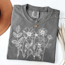 Vintage Pressed Flowers Gardener Floral T-Shirt