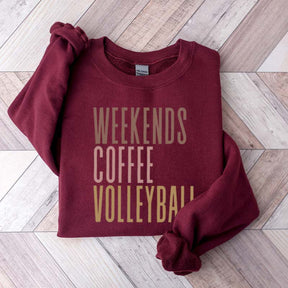 Comfort Color Weekend Coffee Volleyball Sweatshirt