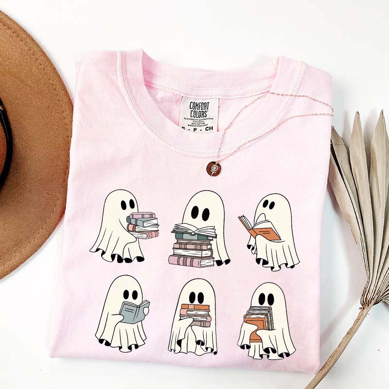 Ghost Reading Books Librarian T-Shirt