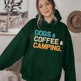 Dogs Coffee Camping Hoodie