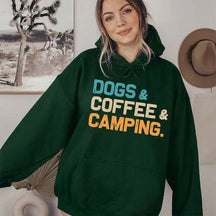 Dogs Coffee Camping Hoodie