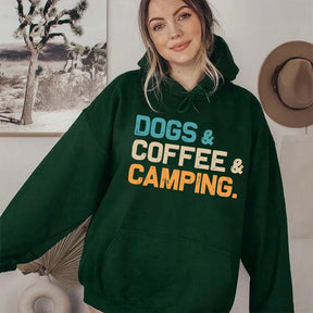 Dogs Coffee Camping Hoodie