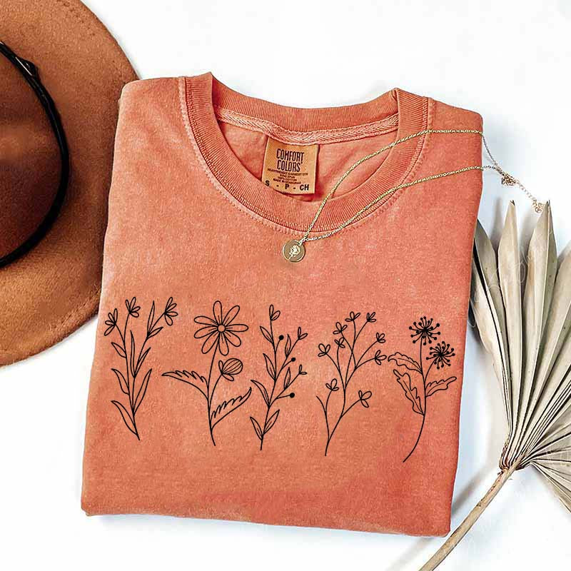 Floral Cottagecore Simple T-Shirt