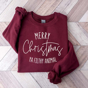 Merry Christmas Ya Filthy Animal Sweatshirt