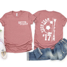 Custom Soccer Team Mom Kids Name & Number T-Shirt