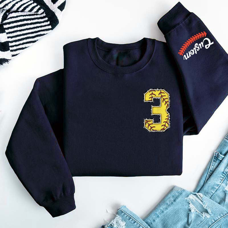 Custom Sleeve Softball Sweatshirt