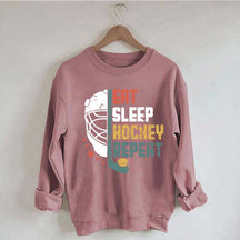 Eat Sleep Hcokey Repeat Team Sweatshirt