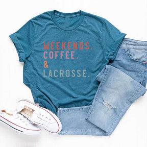 Weekends Coffee Lacrosse  T-Shirt