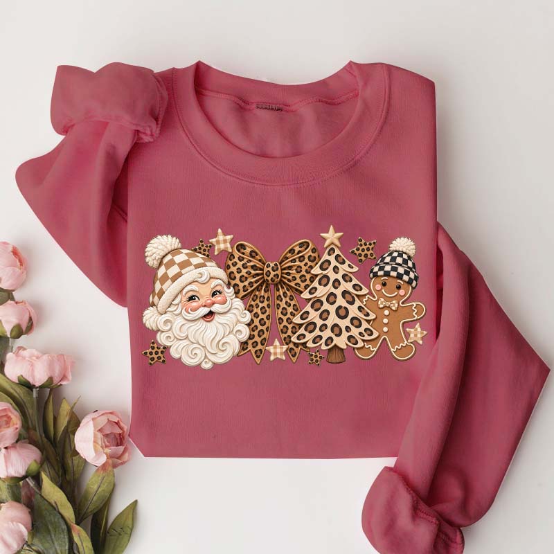 Leopard Christmas Comfort Colors Santa Sweatshirt