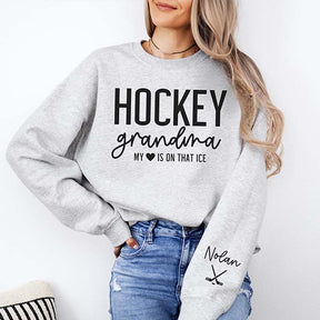 Custom Ice Hockey Grandma Sweatshirt