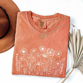 Wild Flower Minimalist Floral T-Shirt
