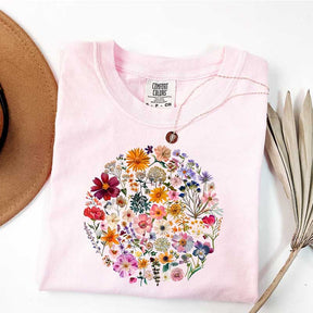 Boho Pressed Flower T-Shirt