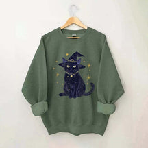 Halloween Witch Kitten Sweatshirt