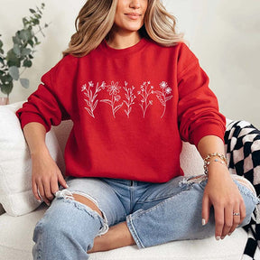 Floral Line Art Mom Sweatshirt