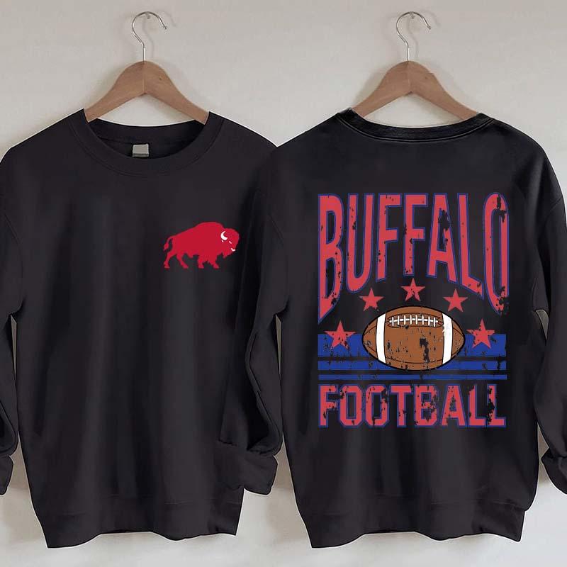 Buffalo Football Vintage Distressed Style Sweatshirt