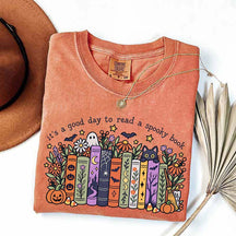 It's a Good Day to Read a Spooky Book Floral T-Shirt