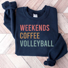 Weekends Coffee Volleyball Sport Sweatshirt