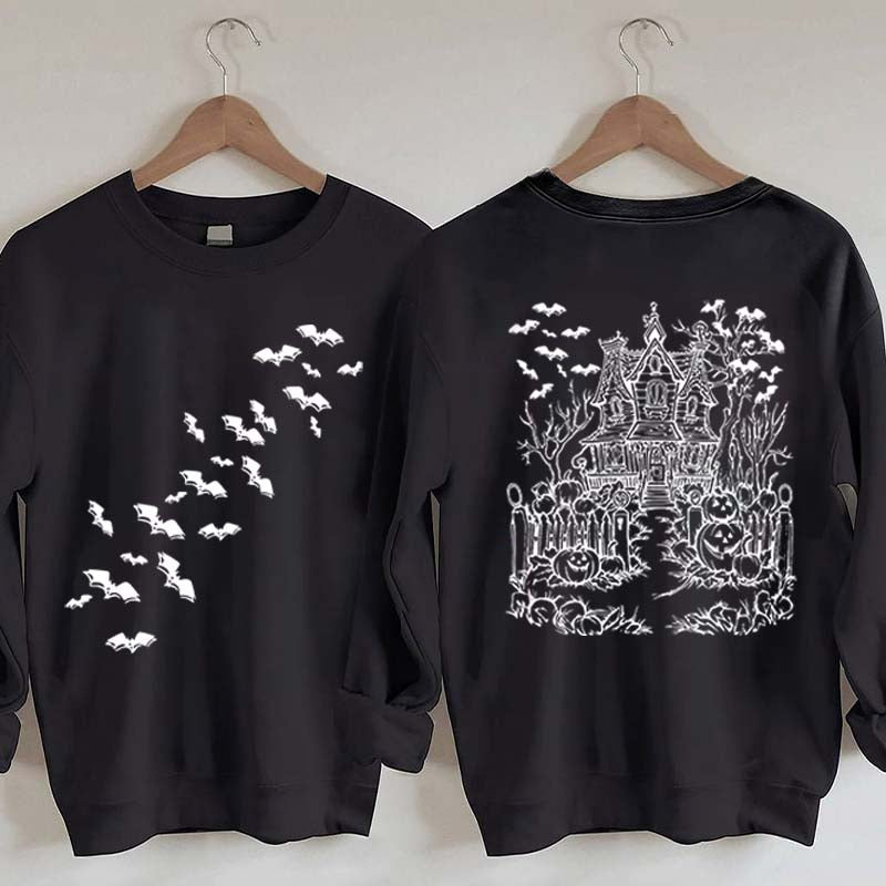 Haunted House Comfort Colors Halloween Sweatshirt