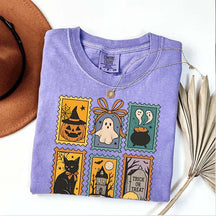 Halloween Cute Ghost Pumpkin Cat T-Shirt