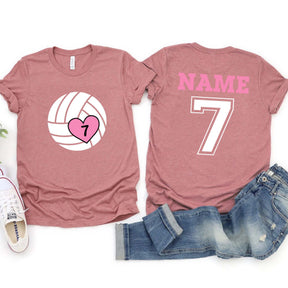 Custom Volleyball Heart Mom T-Shirt