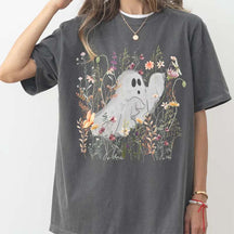 Comfort Colors Cute Ghost in Wildflowers T-Shirt