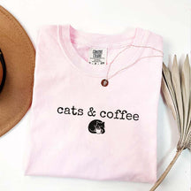 Comfort Colors Cats Coffee T-Shirt