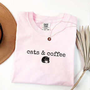 Comfort Colors Cats Coffee T-Shirt