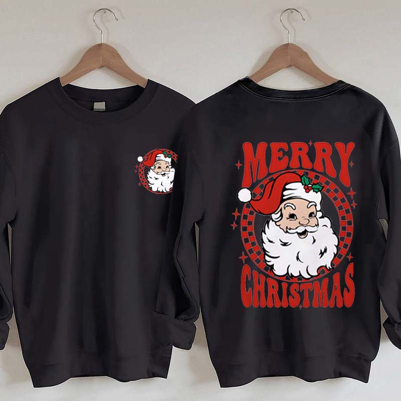 Retro Merry Christmas Santa Sweatshirt