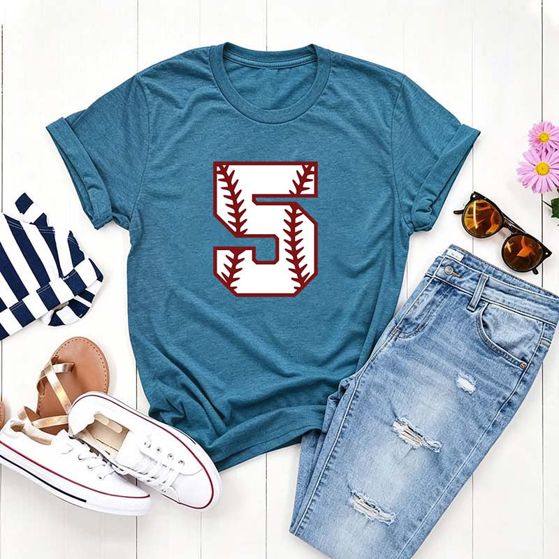 Personalized Baseball Number Minimalist T-Shirt