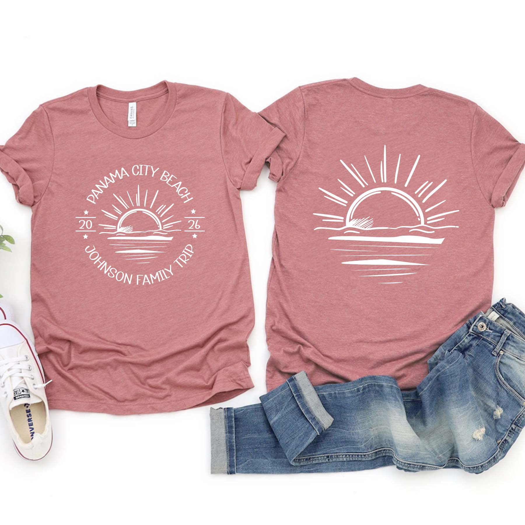 Custom Sun Family Beach Vacation T-Shirt