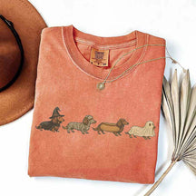 Vintage Art Dachshund Halloween T-Shirt
