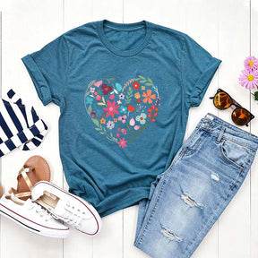 Flower Heart Love T-Shirt