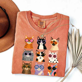 Retro Cool Cats Sunglasses T-Shirt