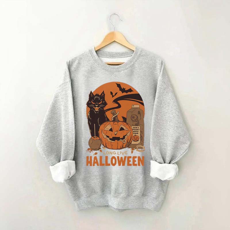 Vintage Black Cat Pumpkin Sweatshirt