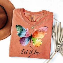 Let It Be Rainbow Butterfly Women T-Shirt